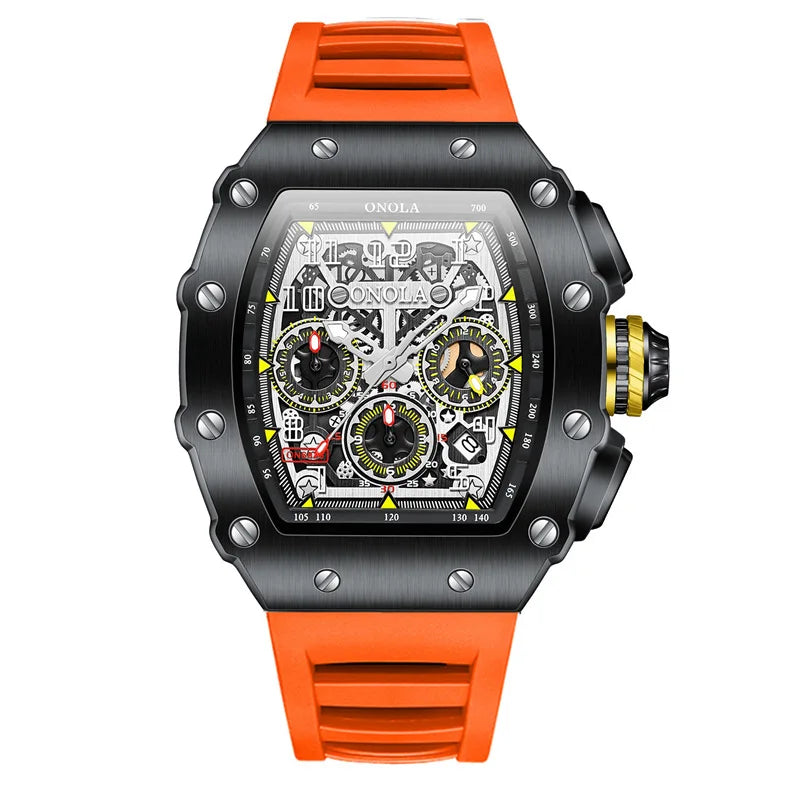Original Fashion Watch for Men Famous Brand Stainless Steel Tonneau Quartz Clock High Quality Waterproof Timer Relojes Hot Sale