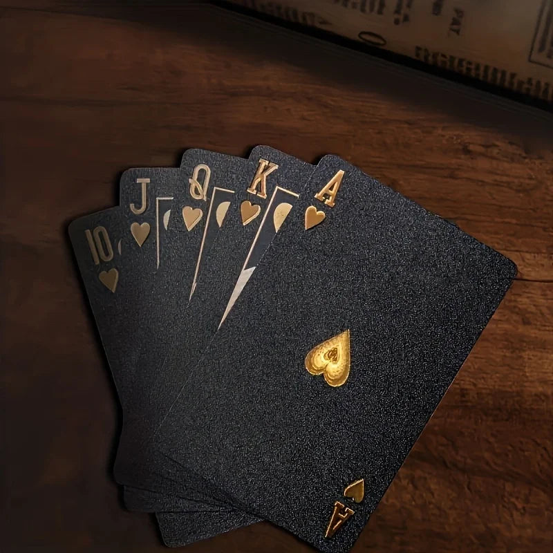 Black Gold Playing Card Game Card Waterproof Creative Magic Tools Chessboard Game Props For Home Holiday Classic Party Game