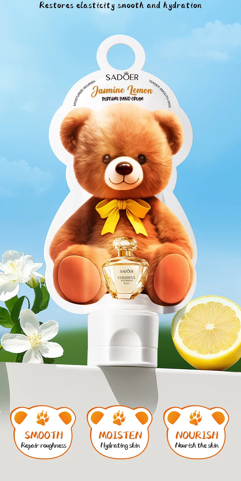 SADOER Strawberry Perfume Hand Cream Moisturizing Nourishing Anti Wrinkles Hydrating Cute Cartoon Hands Skin Care Prodcuts