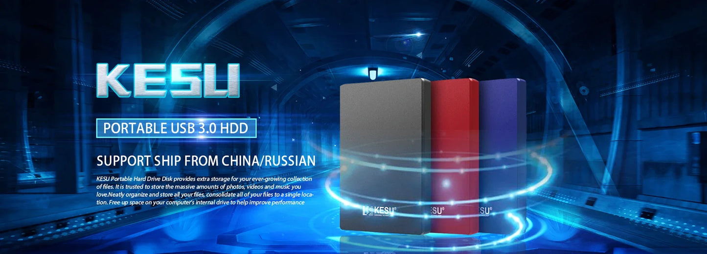 KESU HDD 2.5" Portable External Hard Drive 2tb/1tb/500gb/750gb USB3.0 disk memory for PC tablets PS4 notebook Desktop Computer