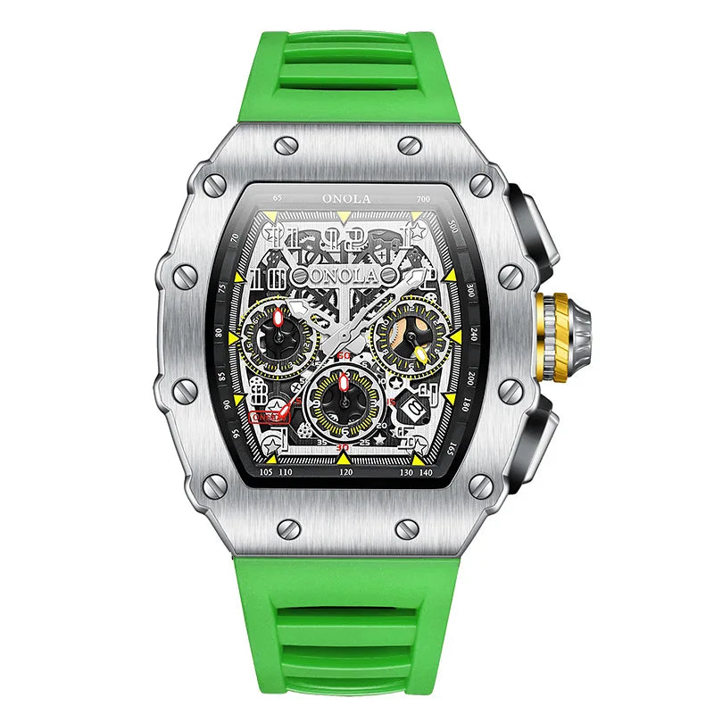 Original Fashion Watch for Men Famous Brand Stainless Steel Tonneau Quartz Clock High Quality Waterproof Timer Relojes Hot Sale