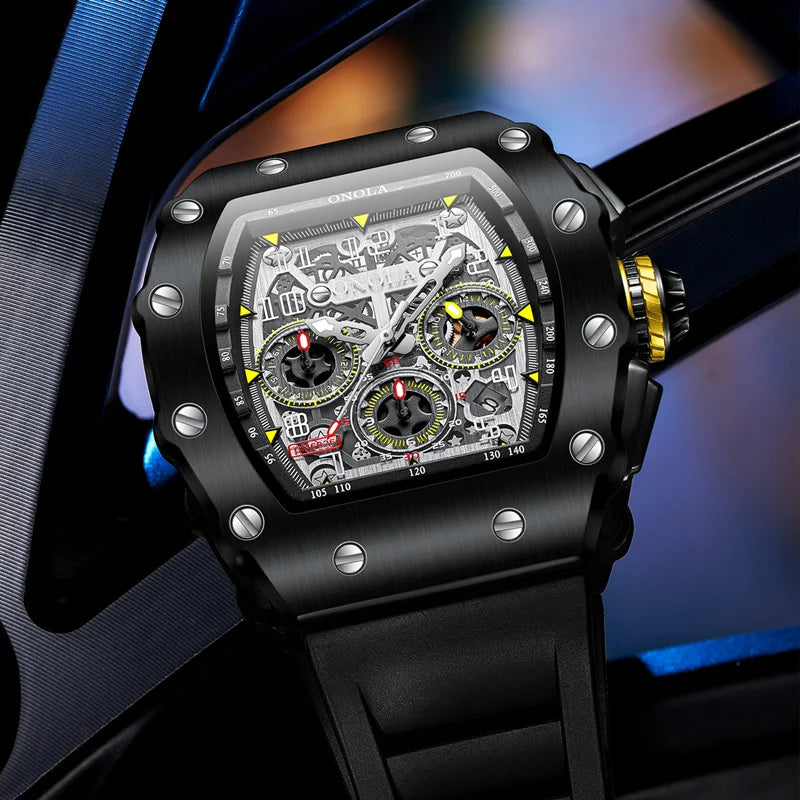 Original Fashion Watch for Men Famous Brand Stainless Steel Tonneau Quartz Clock High Quality Waterproof Timer Relojes Hot Sale