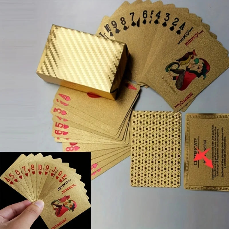 Black Gold Playing Card Game Card Waterproof Creative Magic Tools Chessboard Game Props For Home Holiday Classic Party Game