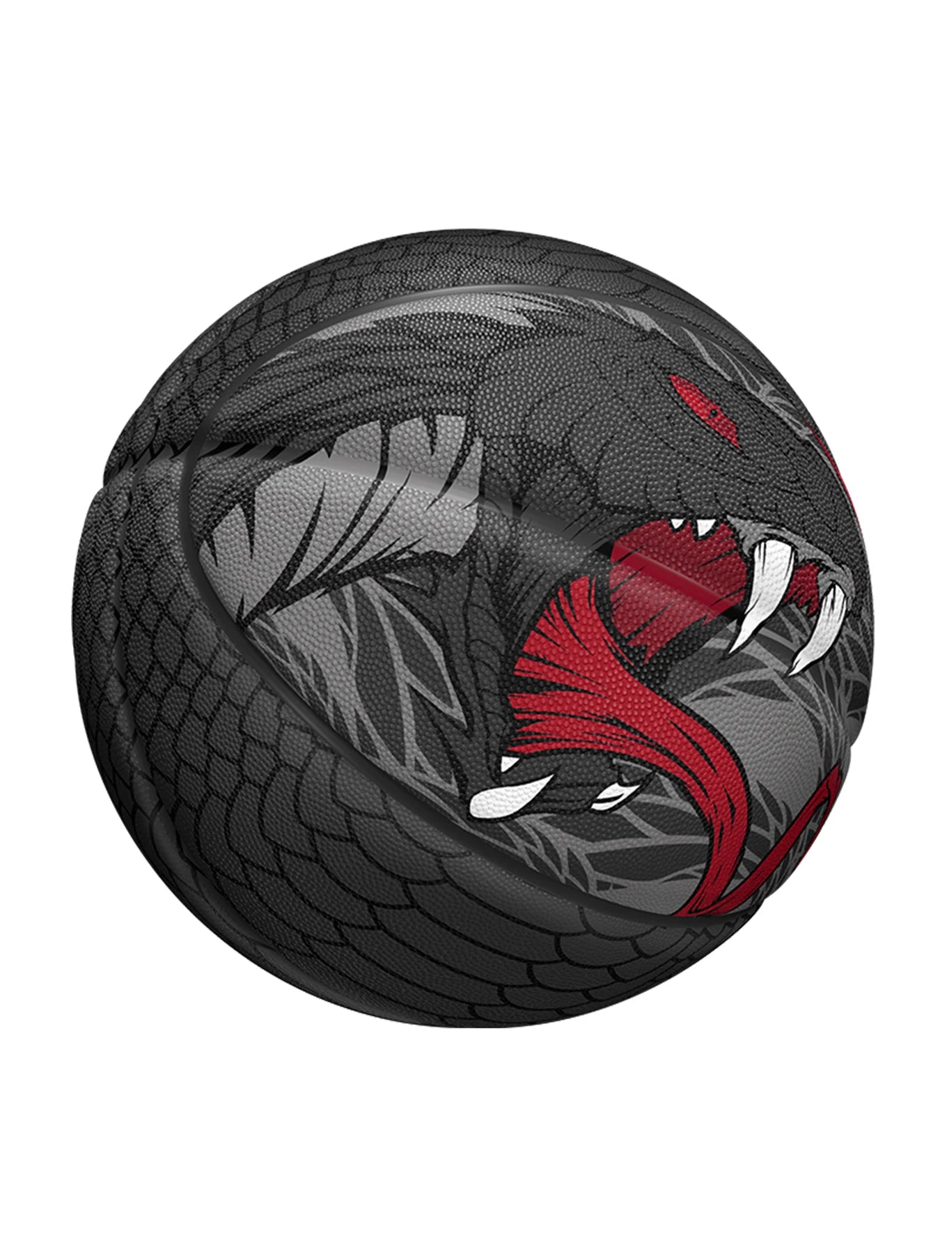 Black Basketball Size 7 Dendroaspis Polylepis Official Basketball with Pump Needle Net 3 Layers Outdoor Training Ball