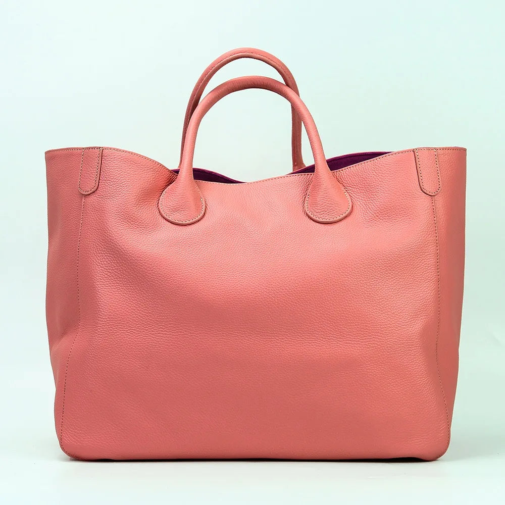 Casual Huge Black Brown Yellow Red Khaki Blue Top Grain Genuine Leather A4 Women Handbag Female Tote Shoulder Shopping Bag M9940