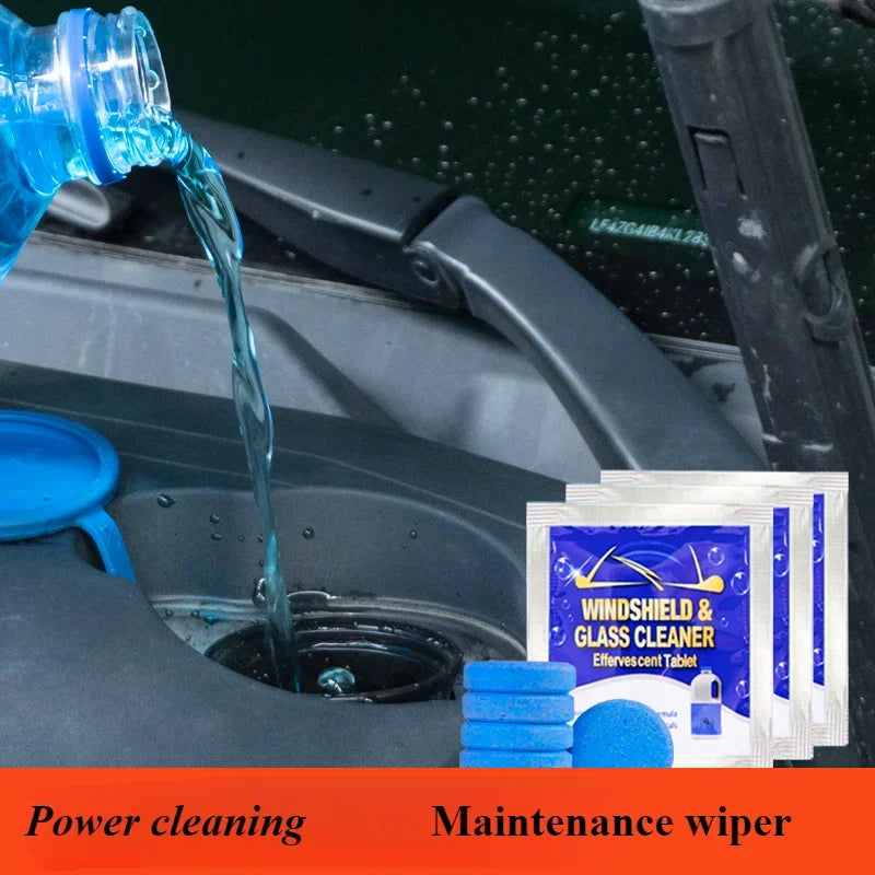 All-Season Windshield Washer Effervescent Tablet (Solid Concentrate) Shellac-Free Formula