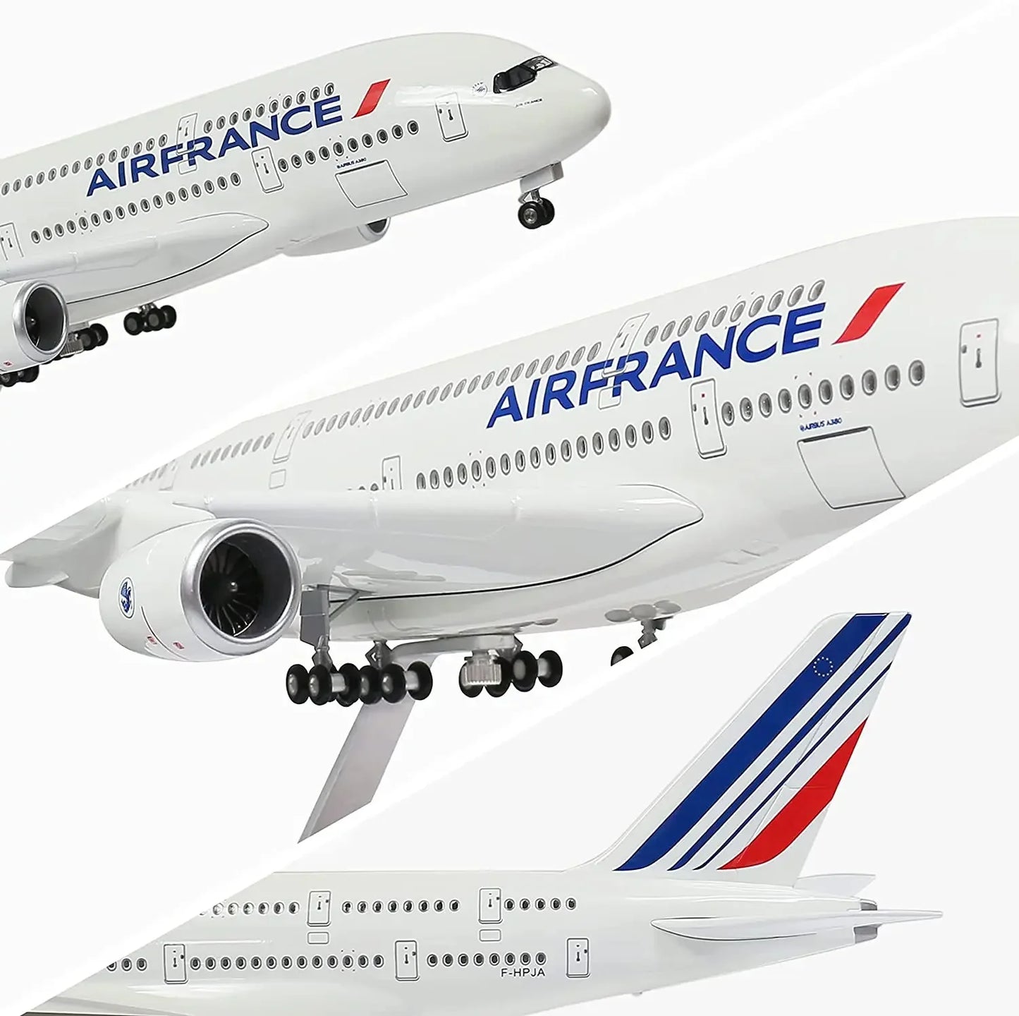Airplane Airbus A380 Air France Plane 1:160 Scale Large Models Diecast Airplanes with LED Light for Collection or Gift Decor