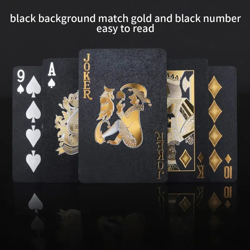 Black Gold Playing Card Game Card Waterproof Creative Magic Tools Chessboard Game Props For Home Holiday Classic Party Game
