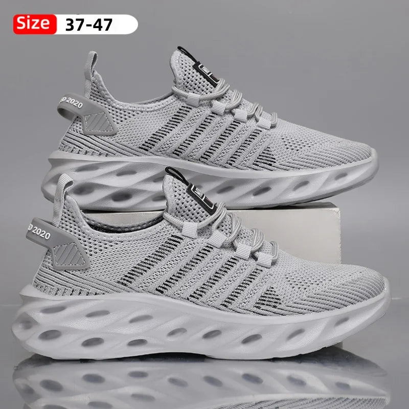 Men's casual shoes fashion sneakers breathable running shoes mesh lightweight outdoor walking training tennis shoes plus size