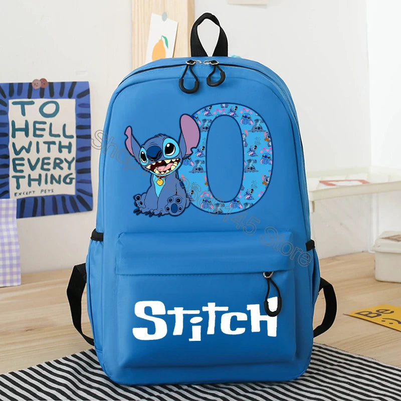 New Disney Stitch Backpack Cute Cartoon Letter Printed Kids Backpacks Kawaii Boys Girls Schoolbags Children School Backpack