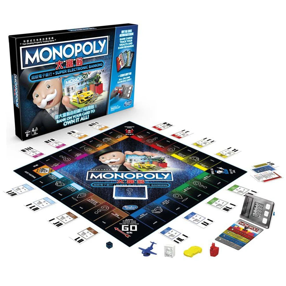 Hasbro Real Estate Tycoon Monopoly Super Electronic Bank Card Machine Monopoly Board Game Toys
