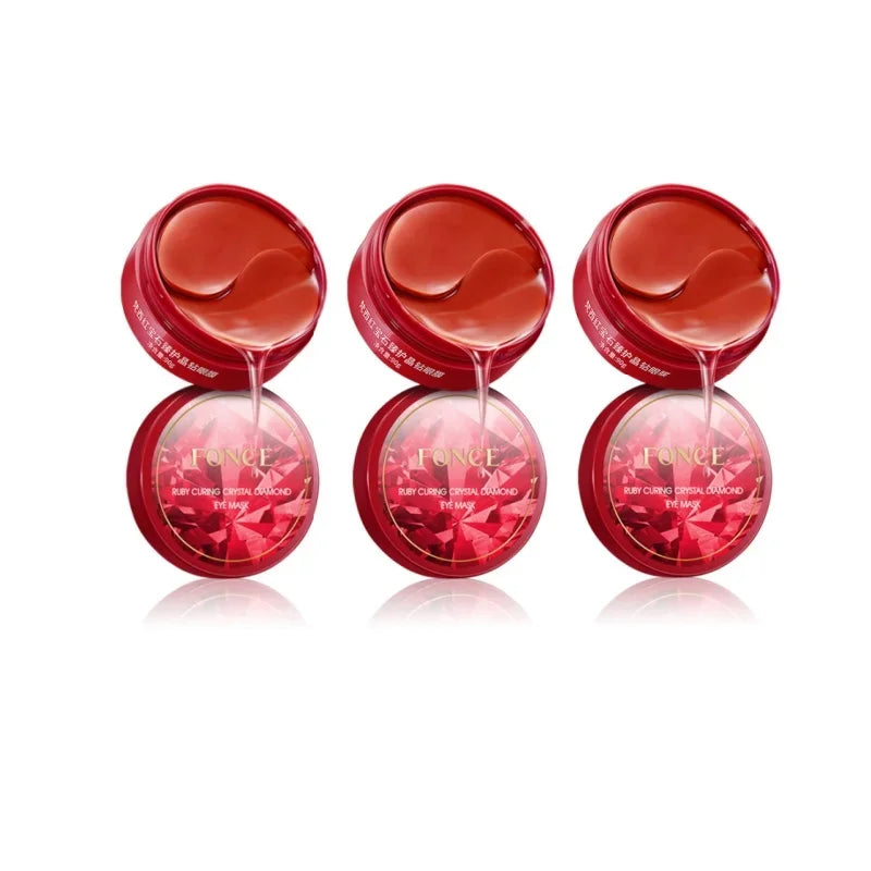 60Pieces Fonce Women's Ruby Moisturizing Eye Mask Patch, Moisturizing and Moisturizing,Easy to Absorb,Mild and Non Irritating