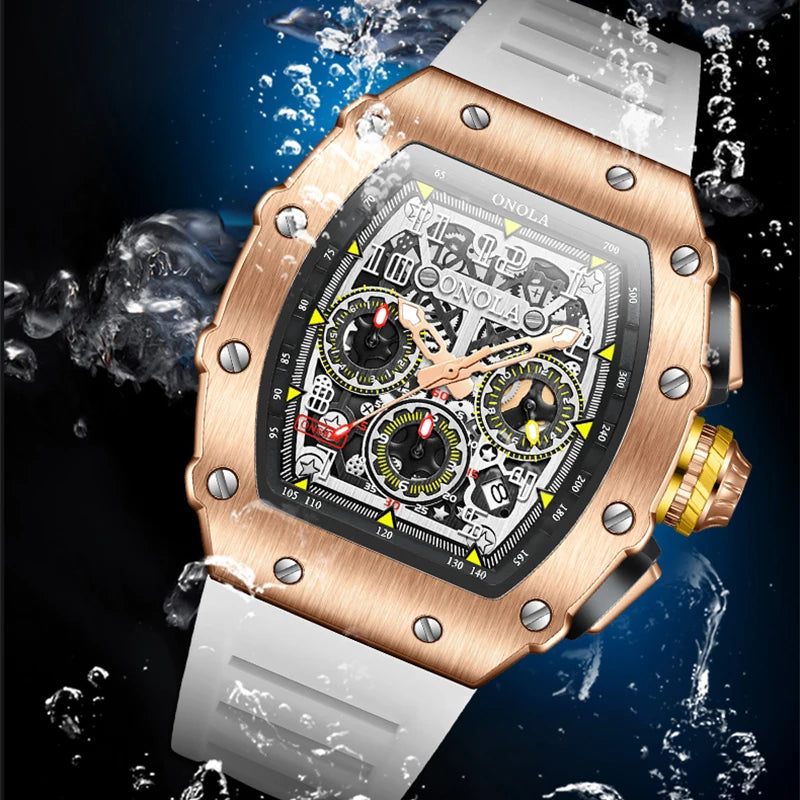 Original Fashion Watch for Men Famous Brand Stainless Steel Tonneau Quartz Clock High Quality Waterproof Timer Relojes Hot Sale