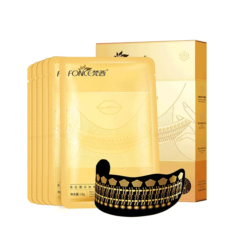6PCS FONCE Black Truffle peptide Neck mask for neck care and anti-wrinkle cream to lift and firm the neck