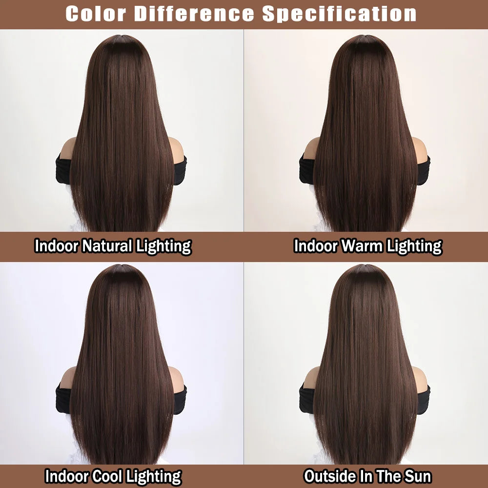 26Inch Colour Wig Long Straight Synthetic Wig for Women Fashion Wig for for Daily Halloween Costume Party Cosplay 
