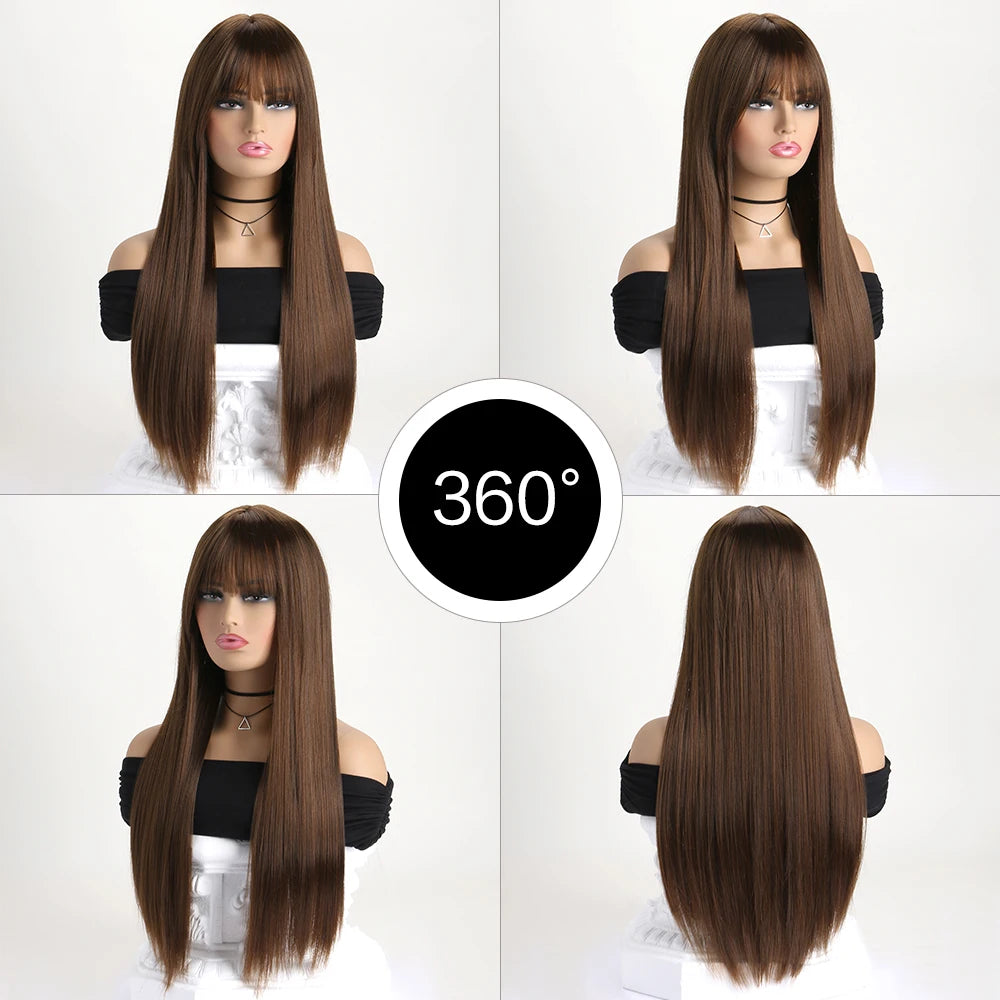 26Inch Colour Wig Long Straight Synthetic Wig for Women Fashion Wig for for Daily Halloween Costume Party Cosplay 