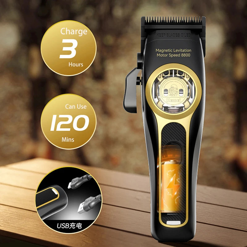 Kemei KM-2373 Baber Hair Clipper Professional Hair Cutting Machine With Charging Base For Men Electric Hair Trimmer Men Gift