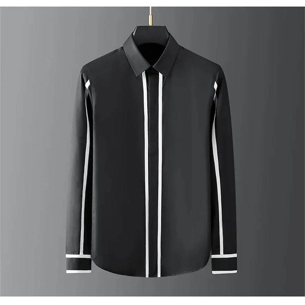 Basic Shirt Men's Long-sleeved Casual Shirt Fashion Trend High-end Plus Size Men's Clothing S-5XL funny shirt camisas masculino