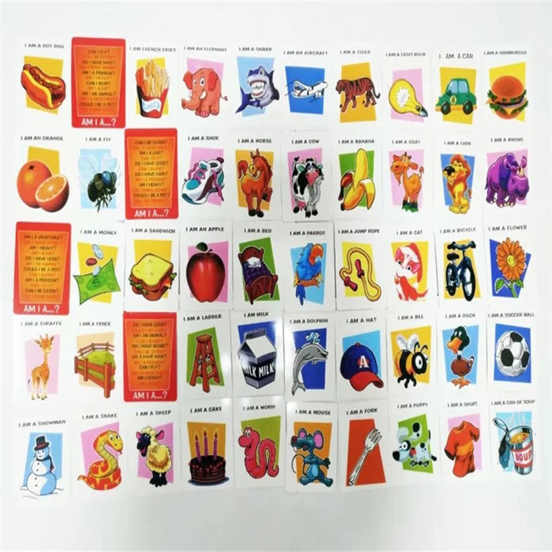 Kids Funny Cards Board Game Toy Guess Who I Am Game Family Party Game Parent-Child Interactive Educational Board Game Toy Gifts