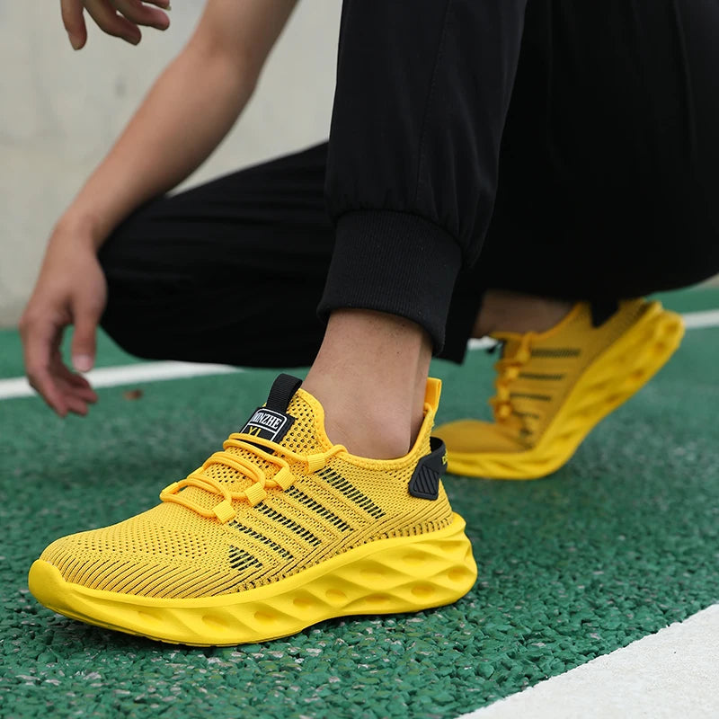 Men's casual shoes fashion sneakers breathable running shoes mesh lightweight outdoor walking training tennis shoes plus size