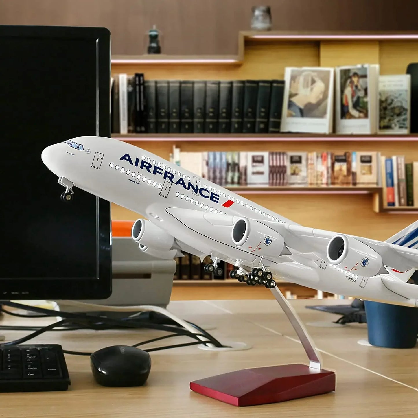 Airplane Airbus A380 Air France Plane 1:160 Scale Large Models Diecast Airplanes with LED Light for Collection or Gift Decor