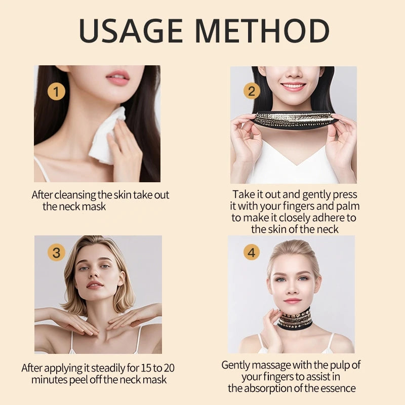 6PCS FONCE Black Truffle peptide Neck mask for neck care and anti-wrinkle cream to lift and firm the neck