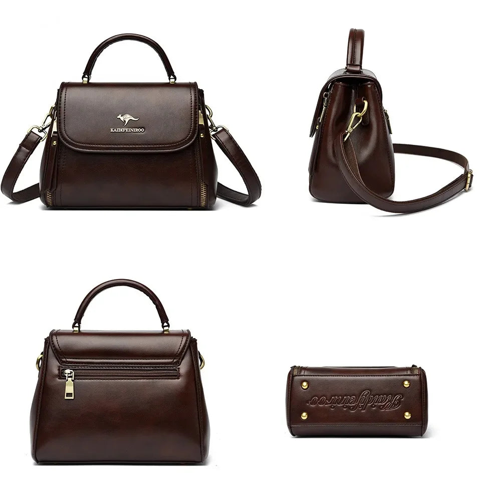 High Quality Soft Leather Tote Bag Fashion New Solid Ladies Purses and Handbags Large Capacity Shoulder Croosbody Bag for Women