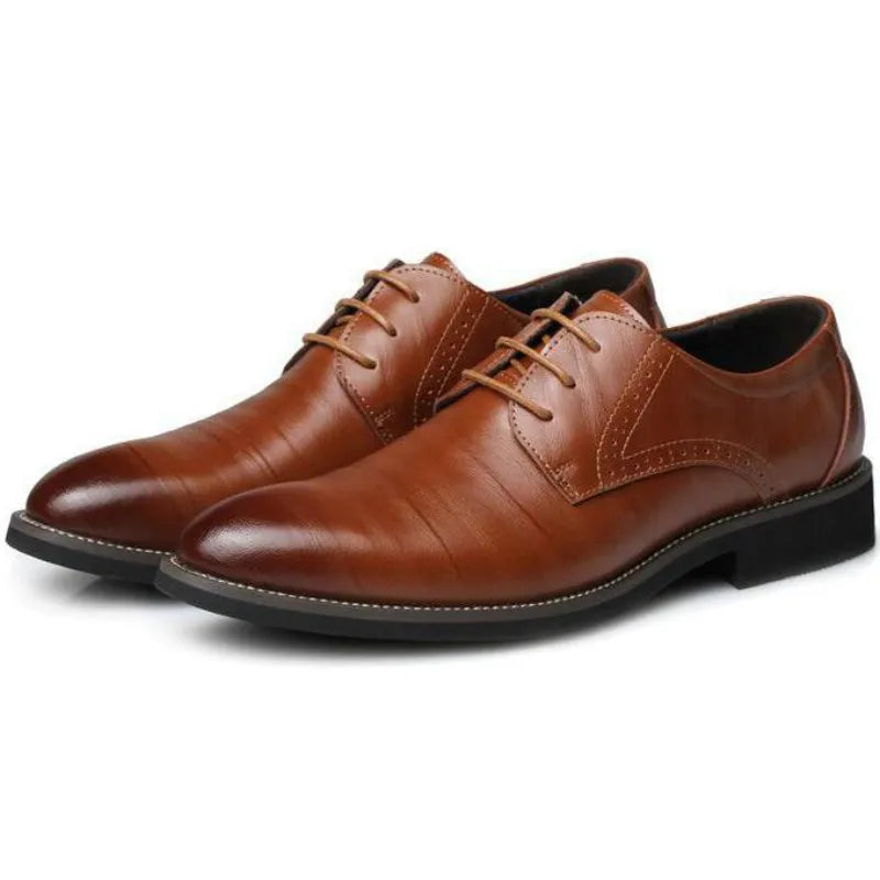 Men Oxfords Shoes British Black Blue Shoes Handmade Comfortable Formal Dress Men Flats Lace-Up Bullock Business Shoes hjm7