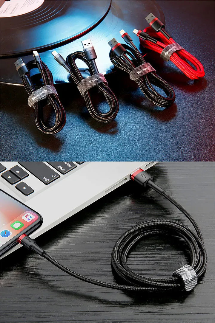 Baseus USB Cable for iPhone 12 11 Pro Max 8 X XR Fast Charge for iPhone Cable USB Data Sync Cable Phone Charger Cable Wire Cord
