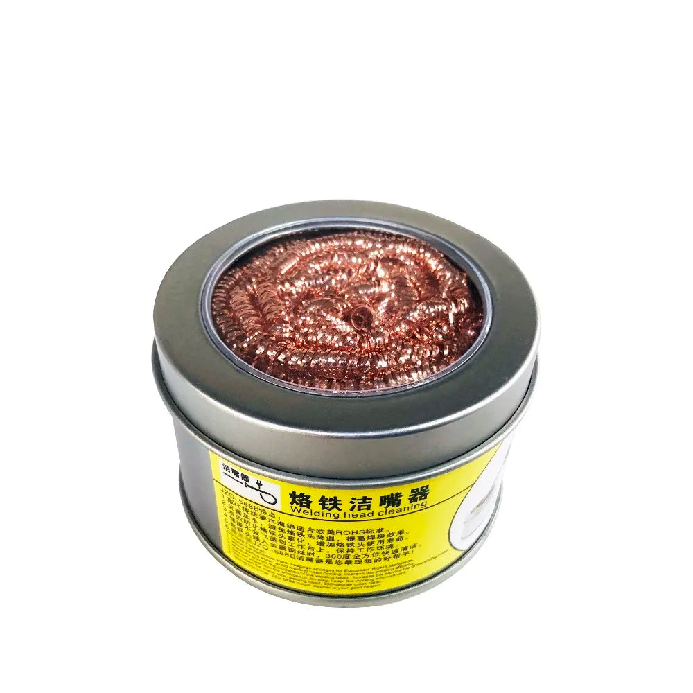 Cleaning Ball Desoldering Soldering Iron Mesh Filter Cleaning Nozzle Tip Copper Wire Cleaner Ball Metal Dross Box Clean Ball