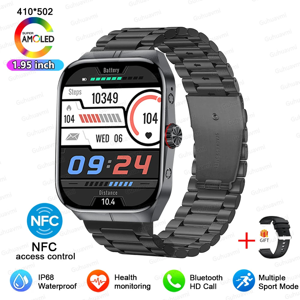 Smartwatch Men Women NFC AMOLED Screen Always Show Time Clock  Bluetooth Call IP68 Waterproof Smart Watch Sport Fitness Bracelet