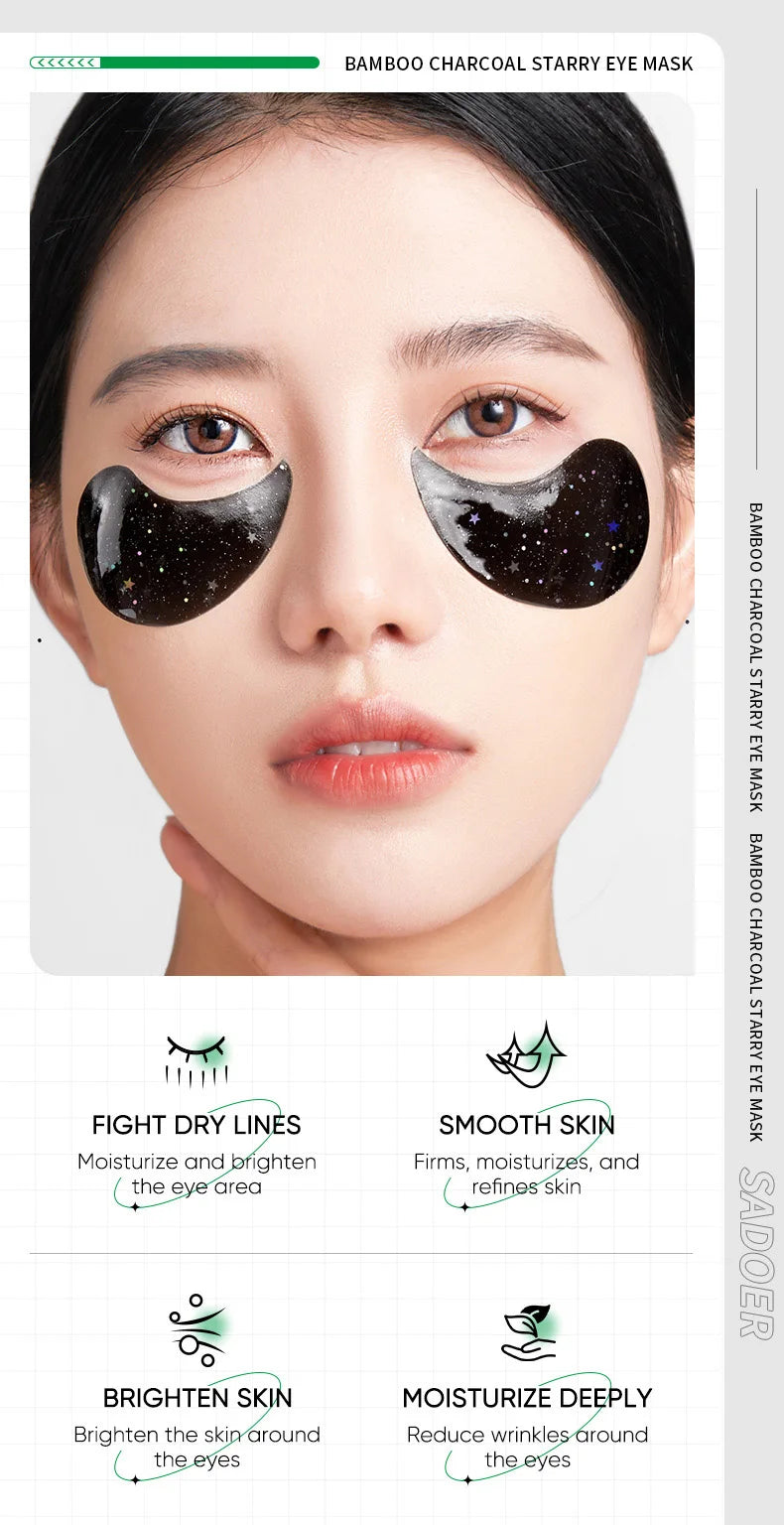 60pcs SADOER Rose Starry Collagen Eye Mask Anti Dark Circles Remove Eyes Bags Moisturizing Firming Eye Patches Eyes Skin Care