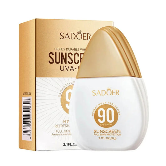 SADOER Spf 90+ Sunscreen for Face Body Sun Block Creams Solar Blocker Refreshing Non Greasy UV Resistant Facial Sunscreen