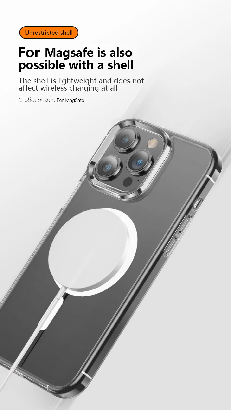 For MagSafe Transparent Magnetic Wireless Charging Case For iPhone 15 14 13 12 11 Pro Max Mini 8 7 Plus X XS XR Protective Cover