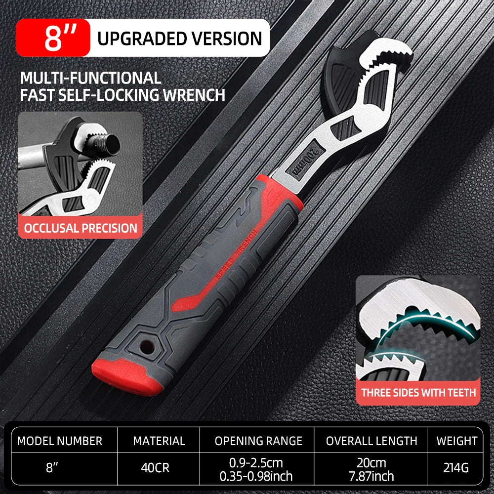 AIRAJ Universal Wrench Multi-Function Adjustable Wrench Fast Wrench CR-V Bathroom Pipe Wrench Plumber Multi Hand Tool
