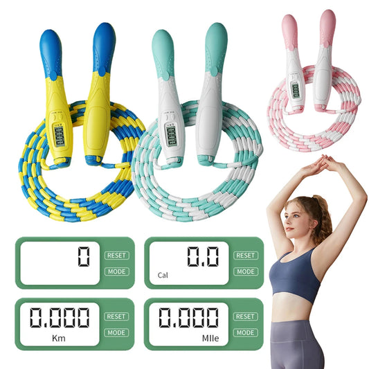 Beaded Jump Rope Skipping Rope Adjustable Length Plastic Segmented Jump Rope Soft Beaded Skipping Rope for Kids Adults