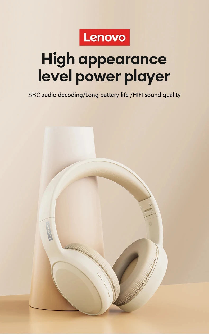 Choice Lenovo TH30 Wireless Bluetooth 5.3 Headphone Sport With Mic Music Headset Foldable Low Latency Gaming Earphone For Xiaomi