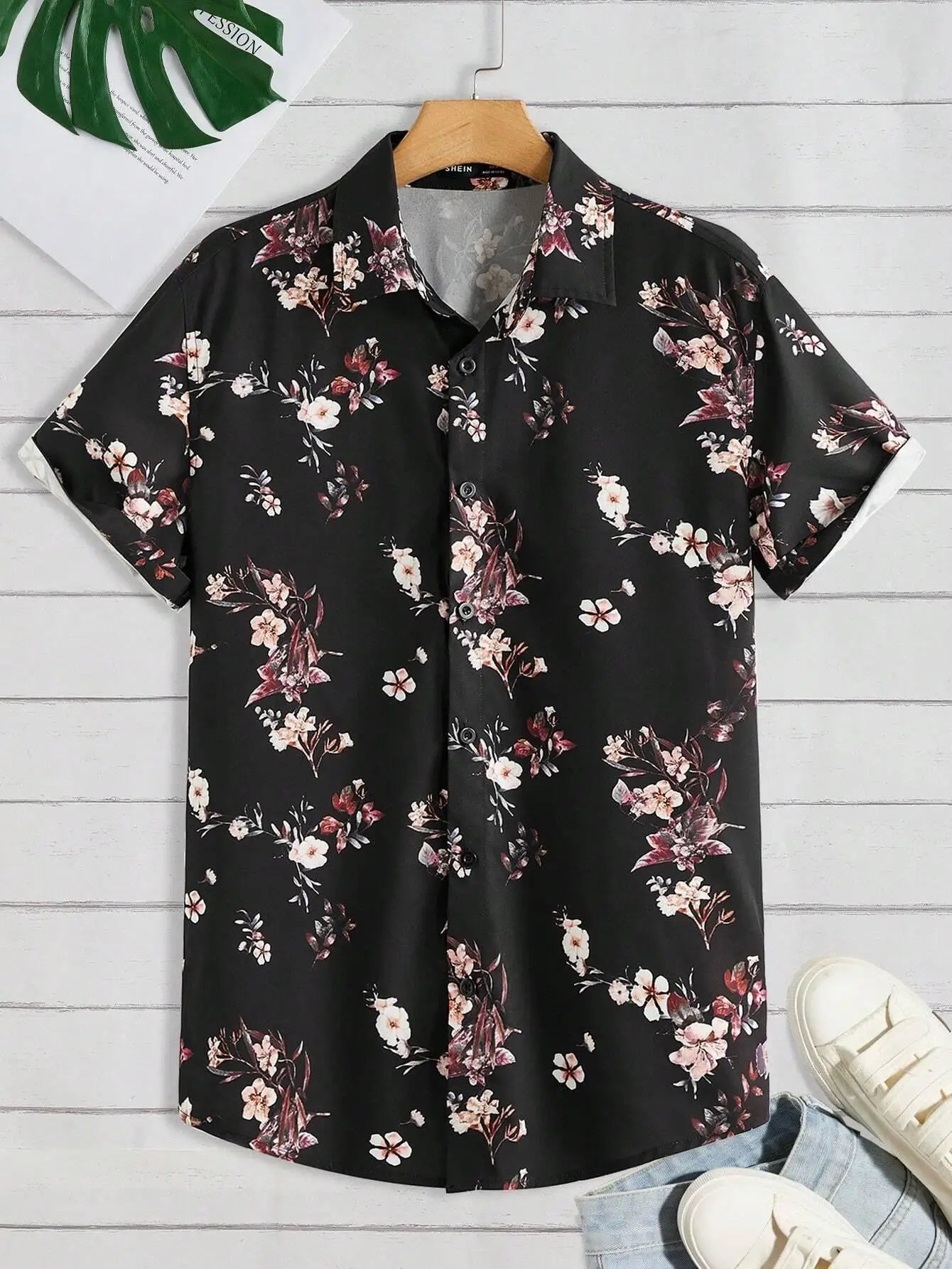 Men'S Floral Printed Casual Shirt Daily Wear 3D Printing Classic Short Sleeve Fashion Hawaiian Shirts For Men Harajuku