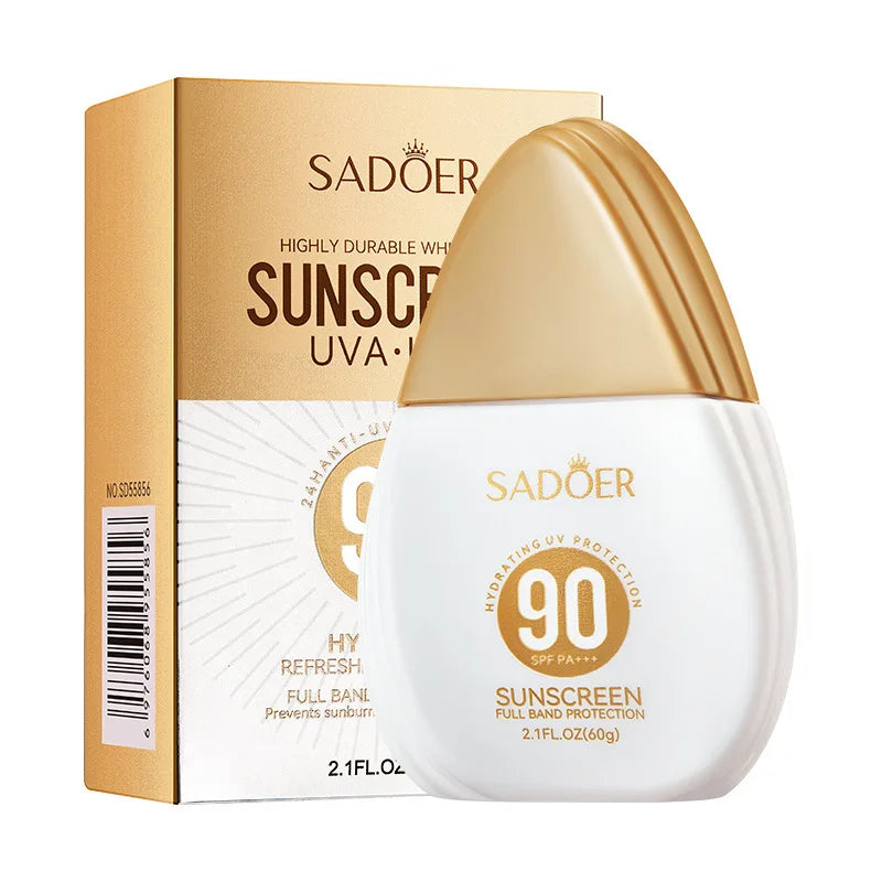 SADOER Spf 90+ Sunscreen for Face Body Sun Block Creams Solar Blocker Refreshing Non Greasy UV Resistant Facial Sunscreen