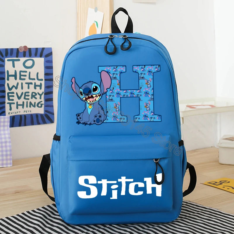 New Disney Stitch Backpack Cute Cartoon Letter Printed Kids Backpacks Kawaii Boys Girls Schoolbags Children School Backpack