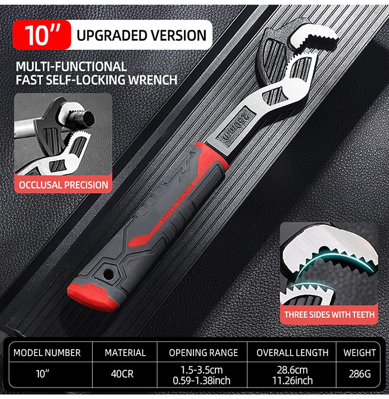 AIRAJ Universal Wrench Multi-Function Adjustable Wrench Fast Wrench CR-V Bathroom Pipe Wrench Plumber Multi Hand Tool