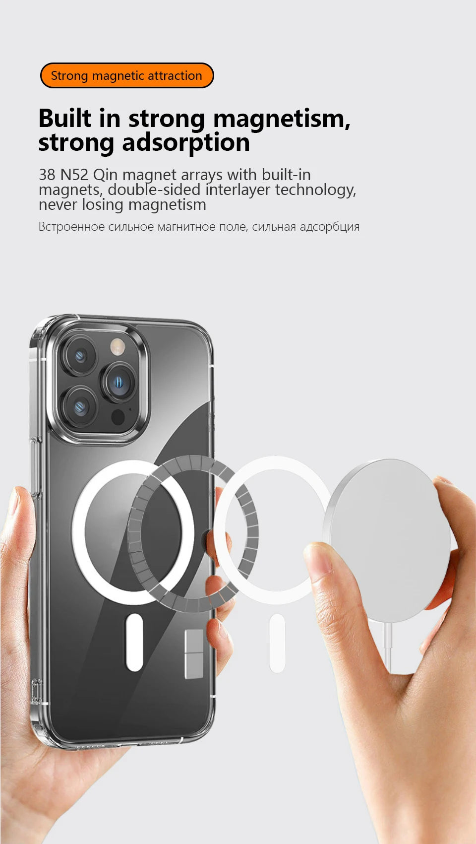 For MagSafe Transparent Magnetic Wireless Charging Case For iPhone 15 14 13 12 11 Pro Max Mini 8 7 Plus X XS XR Protective Cover