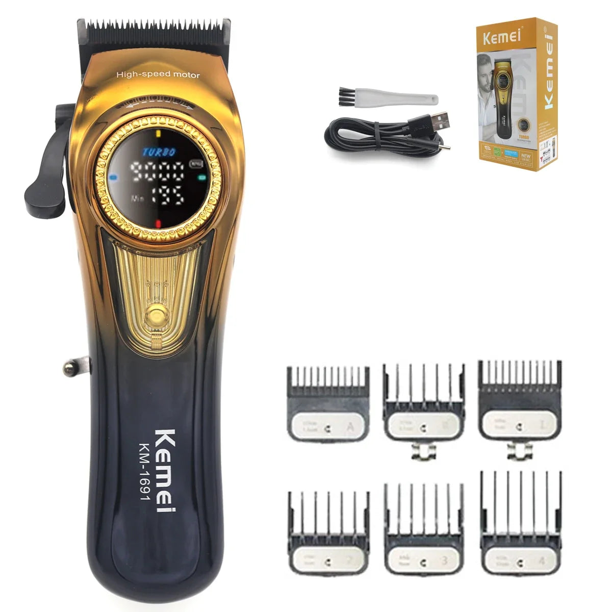 Kemei KM-1691 Baber Professional Hair Clipper Hair Cutting Machine  For Men Electric Hair Trimmer Men Gift 9000RPM 10W