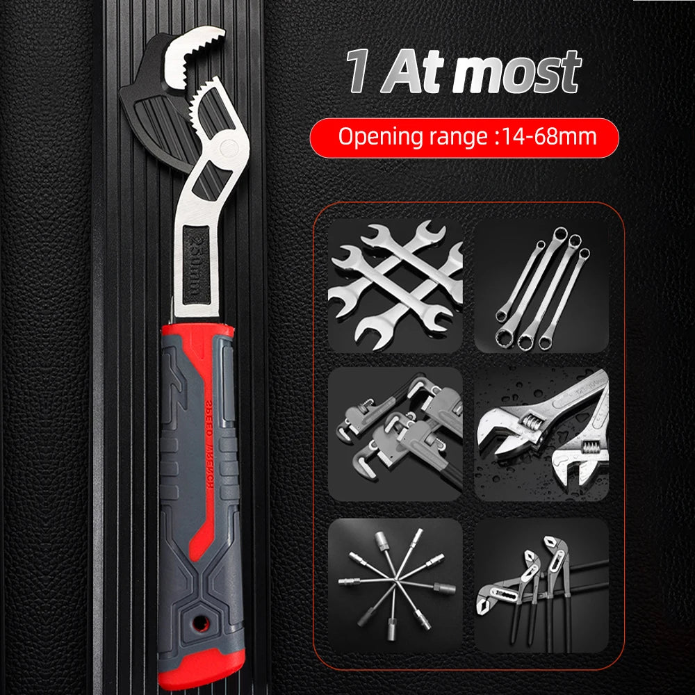 AIRAJ Universal Wrench Multi-Function Adjustable Wrench Fast Wrench CR-V Bathroom Pipe Wrench Plumber Multi Hand Tool
