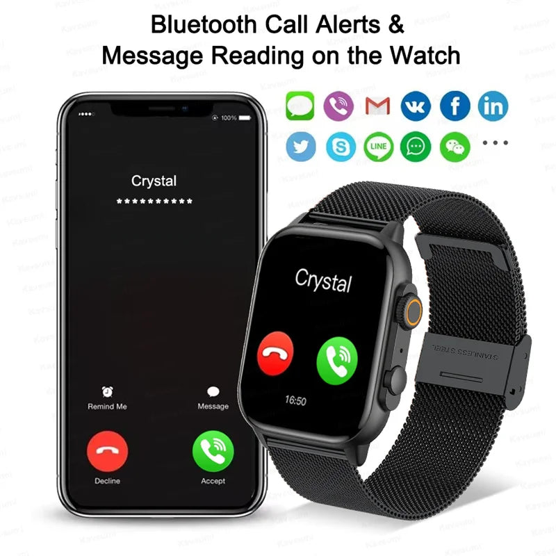 Smartwatch Men Women NFC AMOLED Screen Always Show Time Clock  Bluetooth Call IP68 Waterproof Smart Watch Sport Fitness Bracelet