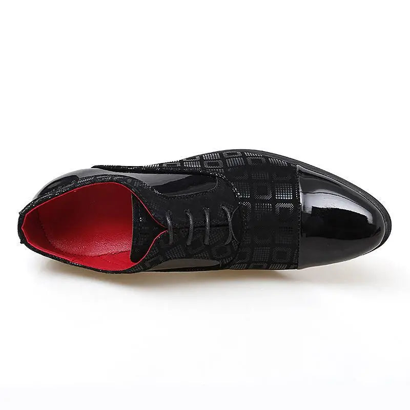 Italian Men Formal Shoes High Heels Pointed Toe Wedding Party Shoe Luxury Shiny Business Work Shoes British Style Leather Shoes