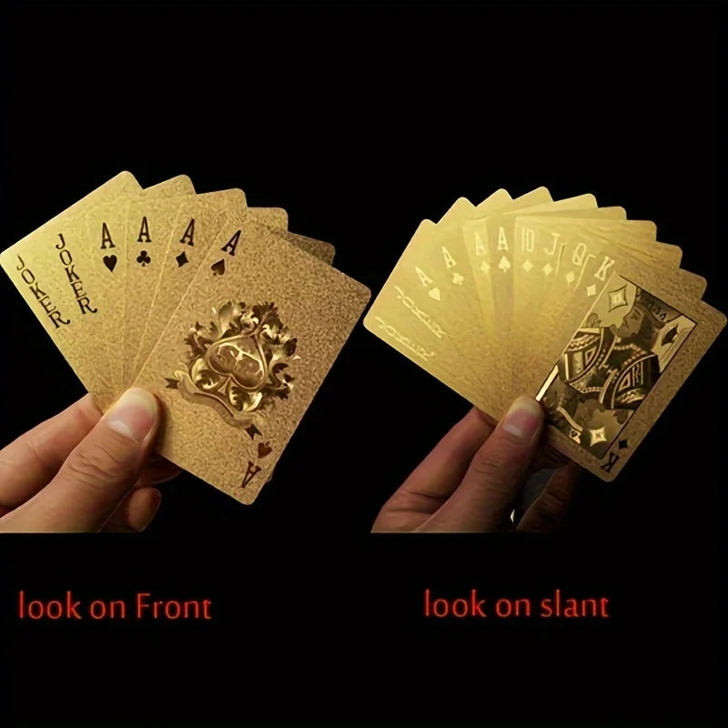 Black Gold Playing Card Game Card Waterproof Creative Magic Tools Chessboard Game Props For Home Holiday Classic Party Game