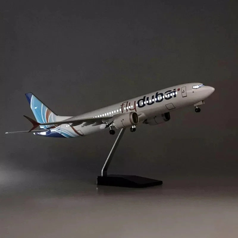 1:85 Scale 47CM Die-Cast Resin B737 Airbus Dubai Airways Middle East 737 Boeing Series Aircraft Collection Home Decor Display