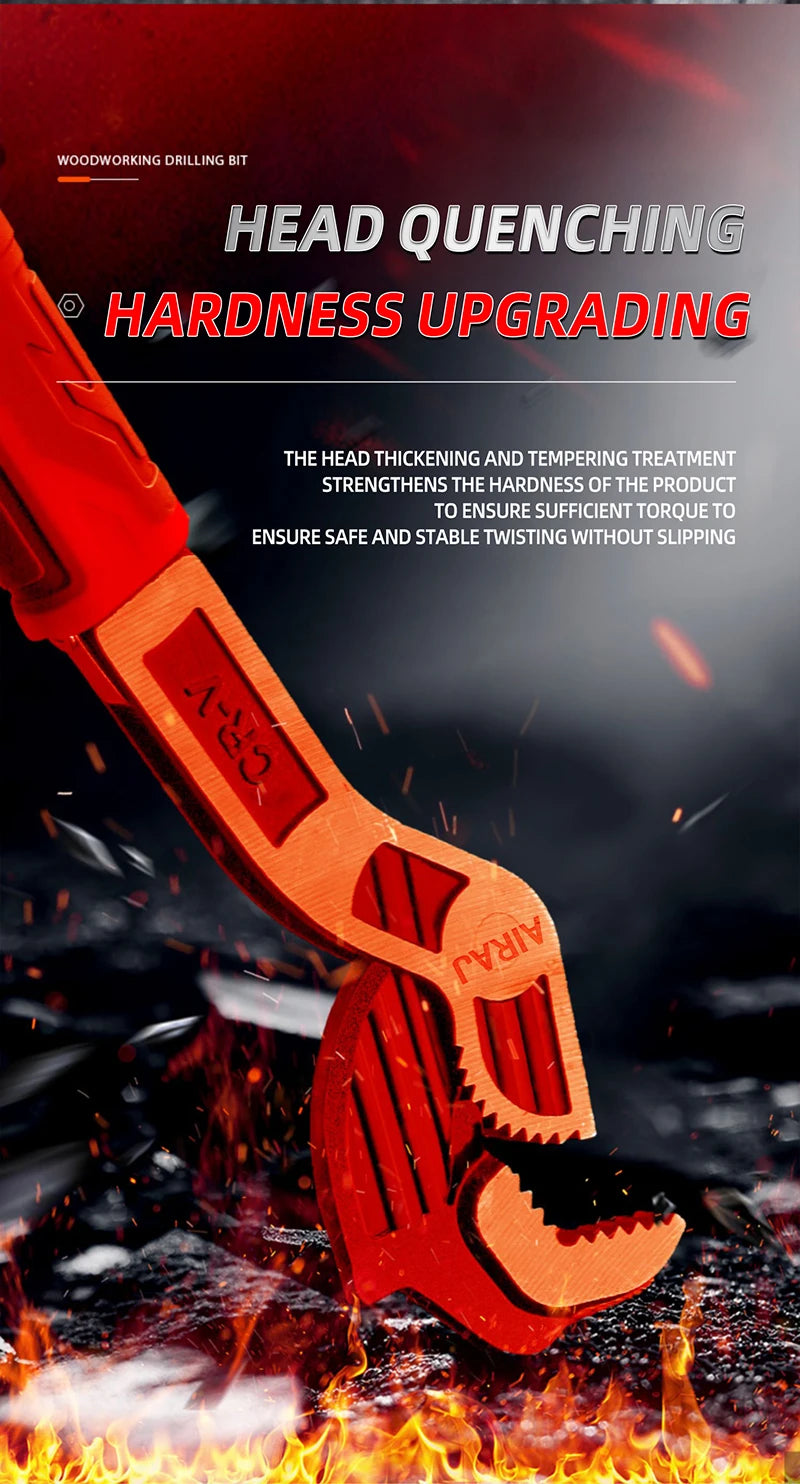 AIRAJ Universal Wrench Multi-Function Adjustable Wrench Fast Wrench CR-V Bathroom Pipe Wrench Plumber Multi Hand Tool