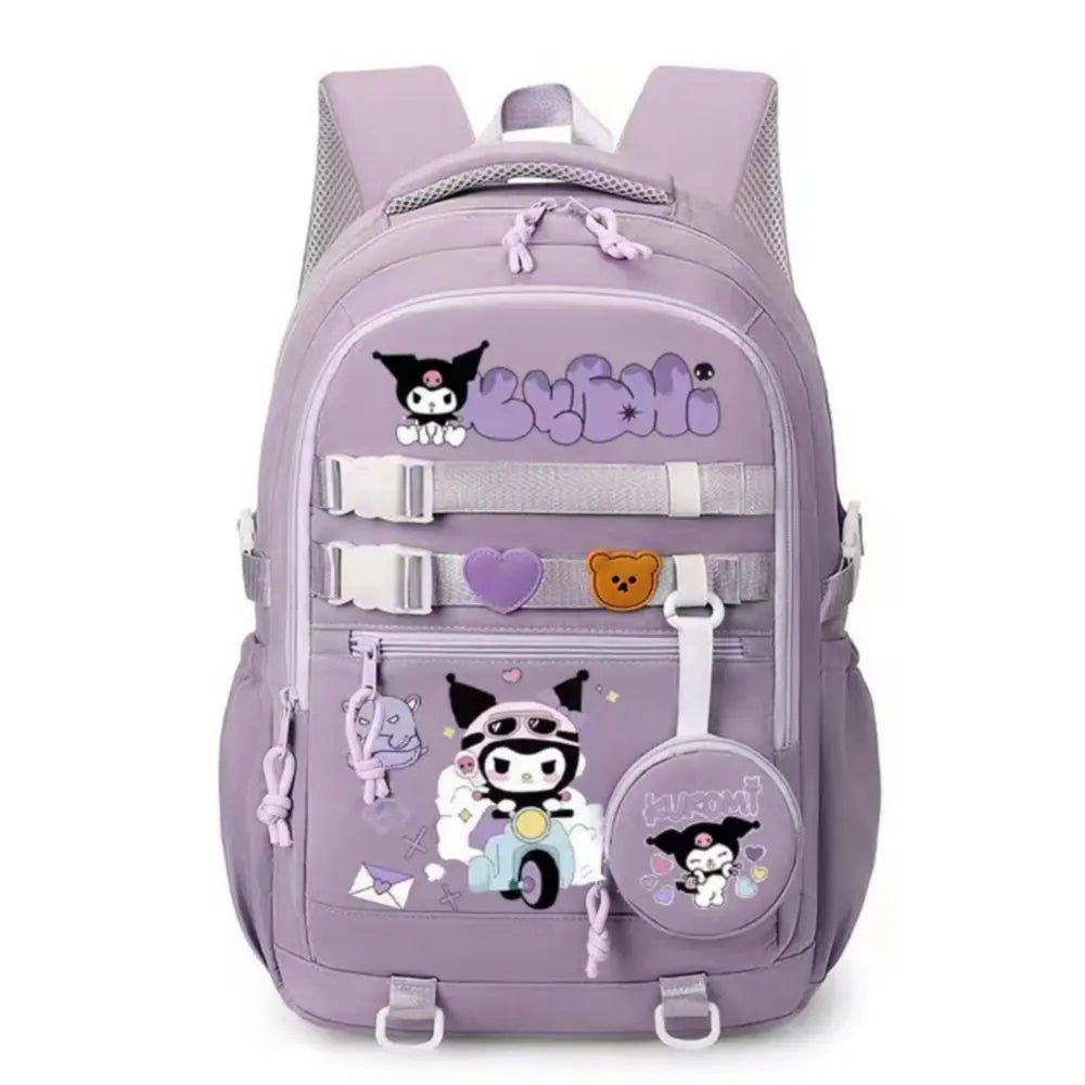 Hello Kitty backpack women's casual backpack fashion ins middle school student Melody  Kuromi cinnamon dog school bag